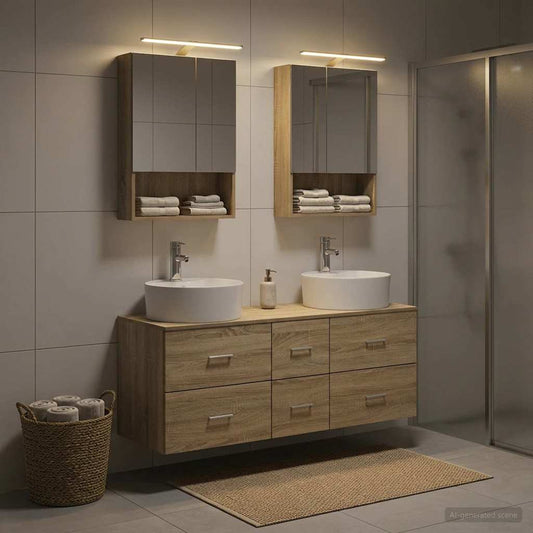 vidaXL Bathroom Furniture Set 5 pcs Sonoma Oak