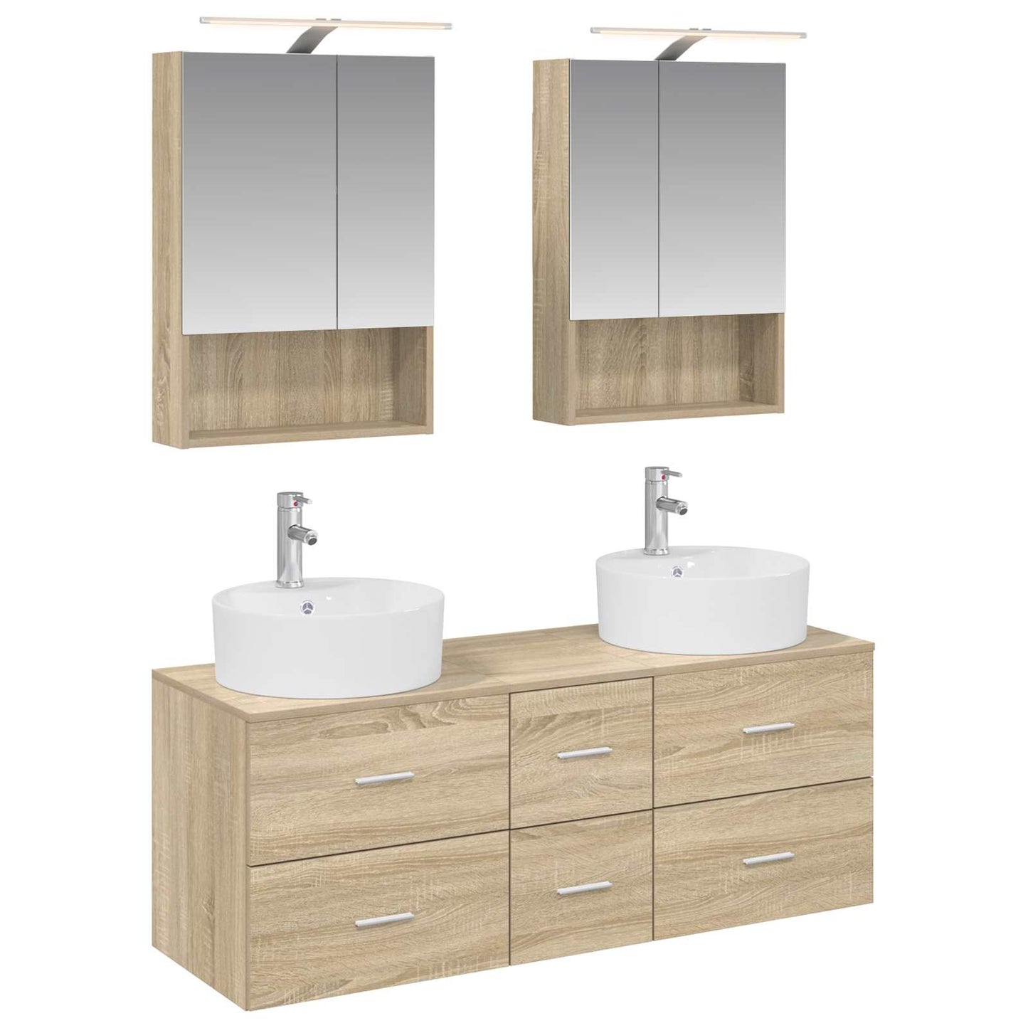 vidaXL Bathroom Furniture Set 5 pcs Sonoma Oak