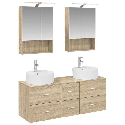 vidaXL Bathroom Furniture Set 5 pcs Sonoma Oak