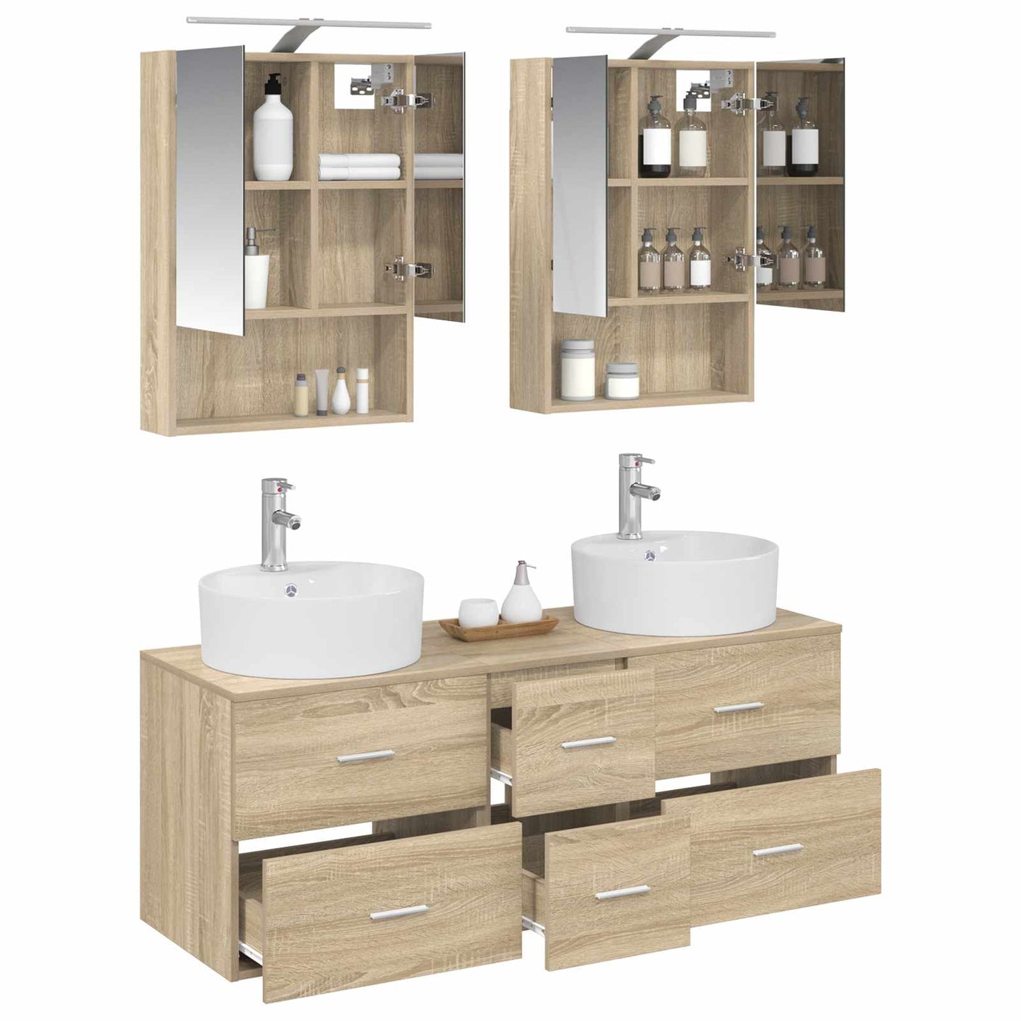 vidaXL Bathroom Furniture Set 5 pcs Sonoma Oak