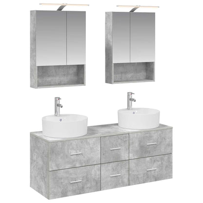 vidaXL Bathroom Furniture Set 5 pcs Concrete Grey