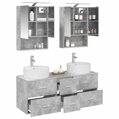 vidaXL Bathroom Furniture Set 5 pcs Concrete Grey