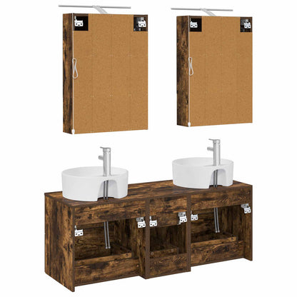vidaXL Bathroom Furniture Set 5 pcs Smoked Oak