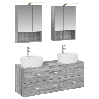 vidaXL Bathroom Furniture Set 5 pcs Grey Sonoma