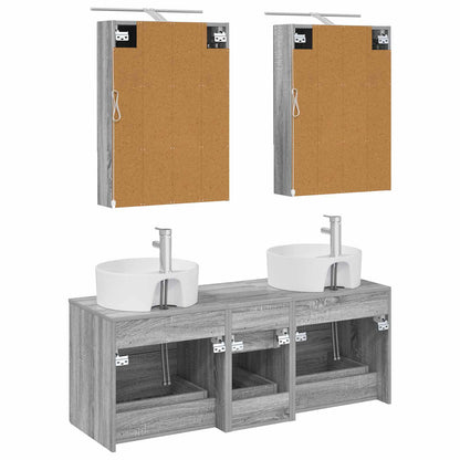 vidaXL Bathroom Furniture Set 5 pcs Grey Sonoma