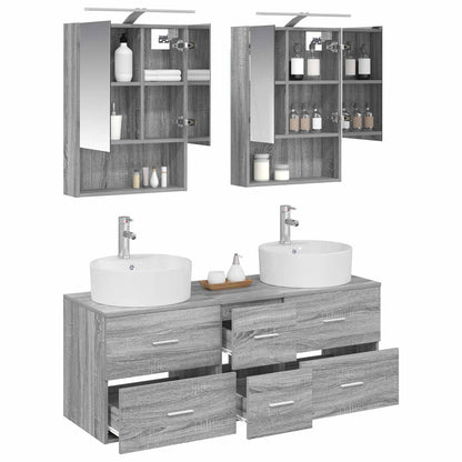 vidaXL Bathroom Furniture Set 5 pcs Grey Sonoma