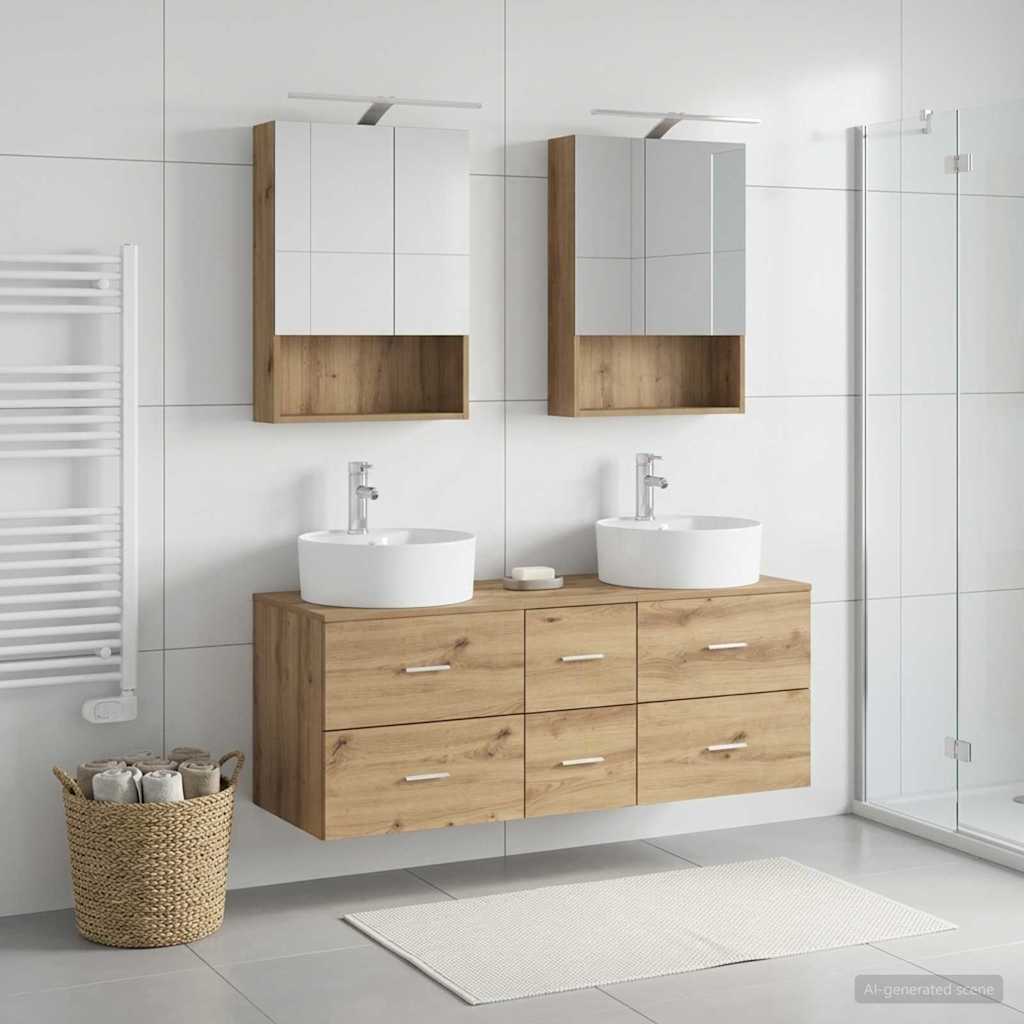 vidaXL Bathroom Furniture Set 5 pcs Artisan Oak