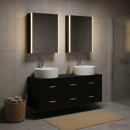 vidaXL Bathroom Furniture Set 5 pcs Black Oak