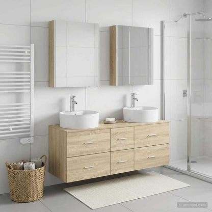 vidaXL Bathroom Furniture Set 5 pcs Sonoma Oak