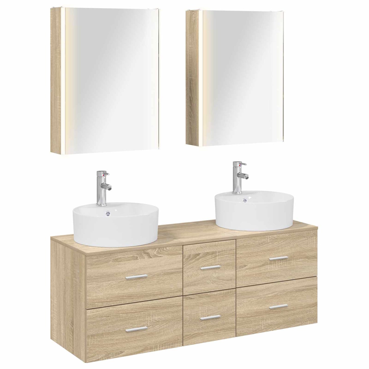 vidaXL Bathroom Furniture Set 5 pcs Sonoma Oak