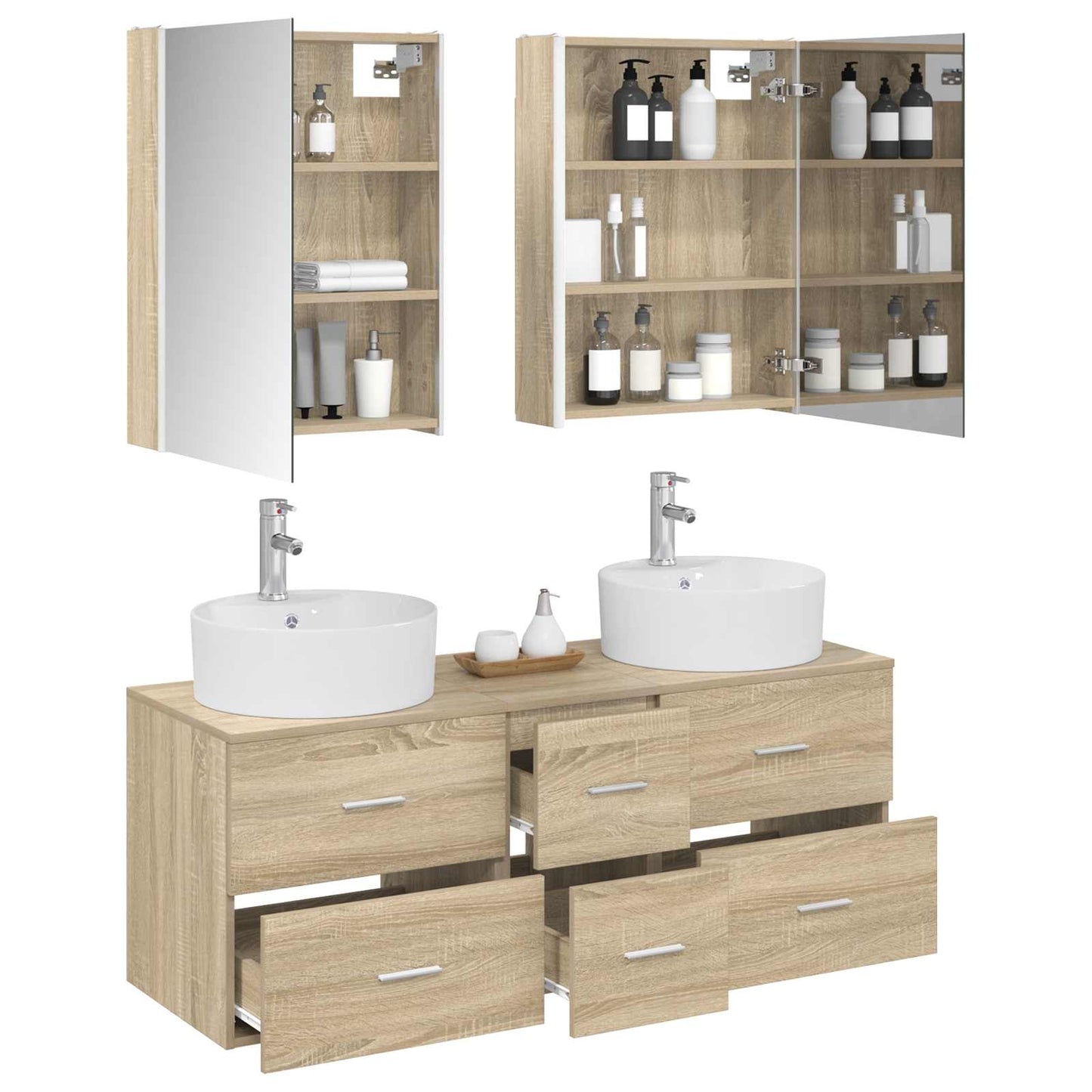 vidaXL Bathroom Furniture Set 5 pcs Sonoma Oak