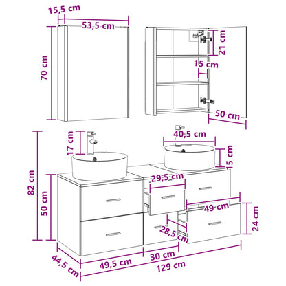 vidaXL Bathroom Furniture Set 5 pcs Sonoma Oak