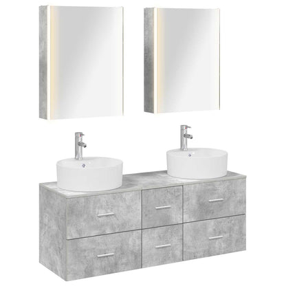 vidaXL Bathroom Furniture Set 5 pcs Concrete Grey