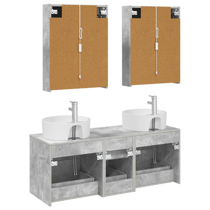 vidaXL Bathroom Furniture Set 5 pcs Concrete Grey