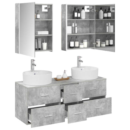 vidaXL Bathroom Furniture Set 5 pcs Concrete Grey