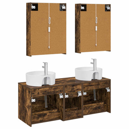 vidaXL Bathroom Furniture Set 5 pcs Smoked Oak