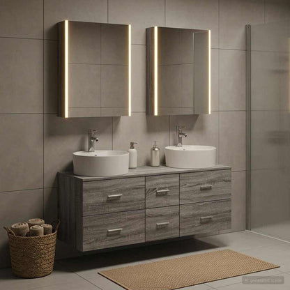 vidaXL Bathroom Furniture Set 5 pcs Grey Sonoma