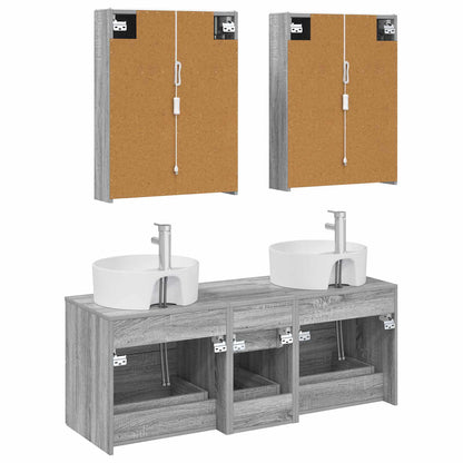 vidaXL Bathroom Furniture Set 5 pcs Grey Sonoma