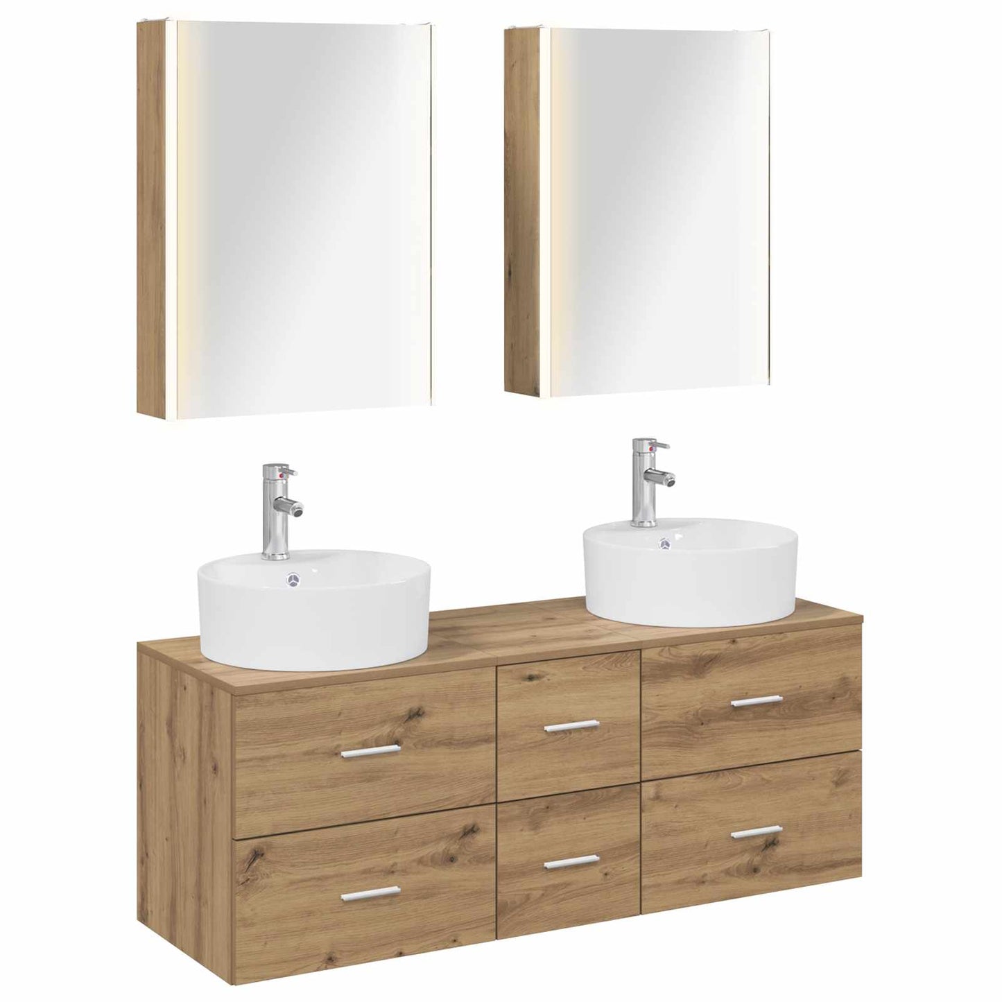 vidaXL Bathroom Furniture Set 5 pcs Artisan Oak