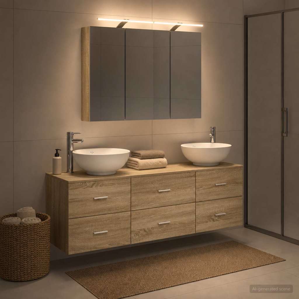 vidaXL Bathroom Furniture Set 4 pcs Sonoma Oak