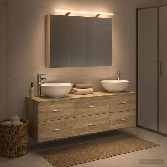vidaXL Bathroom Furniture Set 4 pcs Sonoma Oak