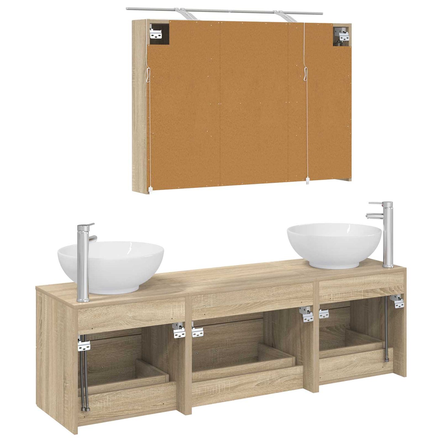 vidaXL Bathroom Furniture Set 4 pcs Sonoma Oak