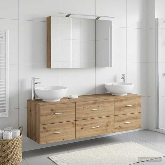 vidaXL Bathroom Furniture Set 4 pcs Artisan Oak