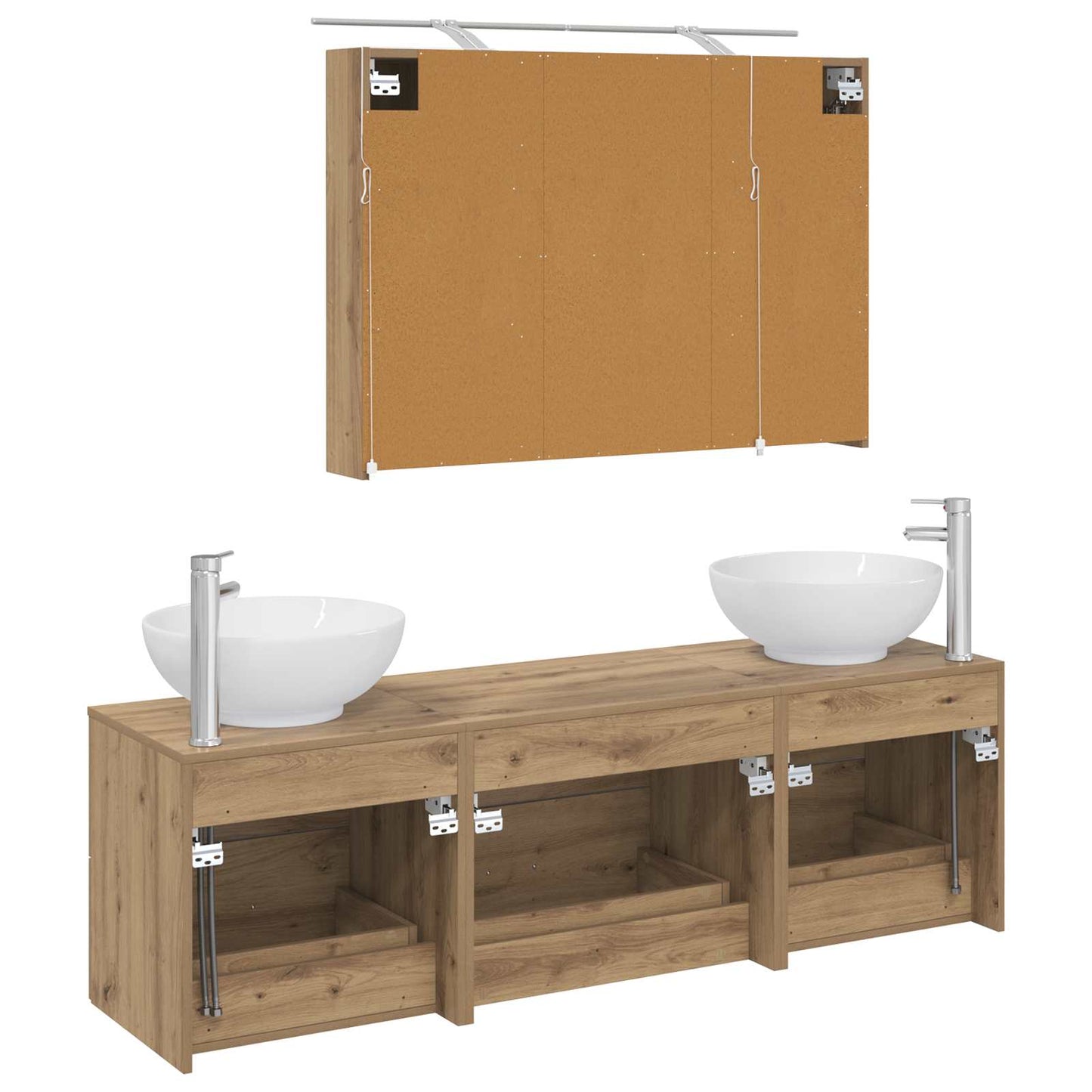 vidaXL Bathroom Furniture Set 4 pcs Artisan Oak