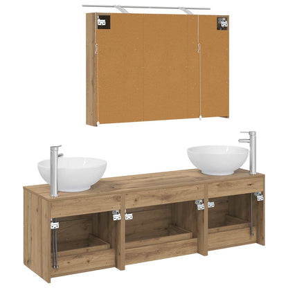 vidaXL Bathroom Furniture Set 4 pcs Artisan Oak