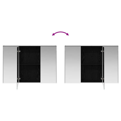 vidaXL Bathroom Furniture Set 4 pcs Black Oak