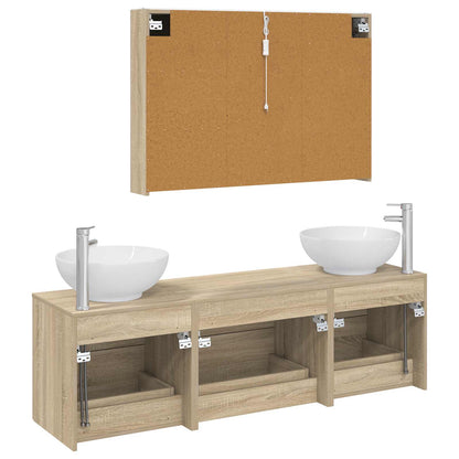 vidaXL Bathroom Furniture Set 4 pcs Sonoma Oak