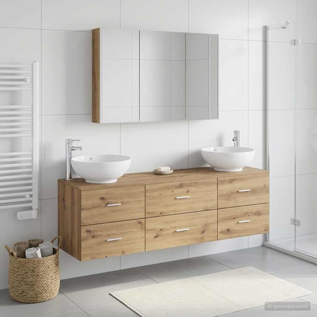 vidaXL Bathroom Furniture Set 4 pcs Artisan Oak