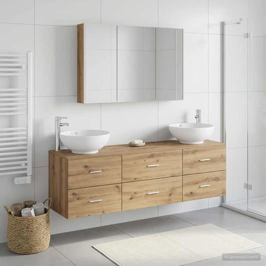 vidaXL Bathroom Furniture Set 4 pcs Artisan Oak