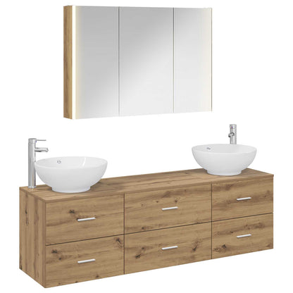 vidaXL Bathroom Furniture Set 4 pcs Artisan Oak