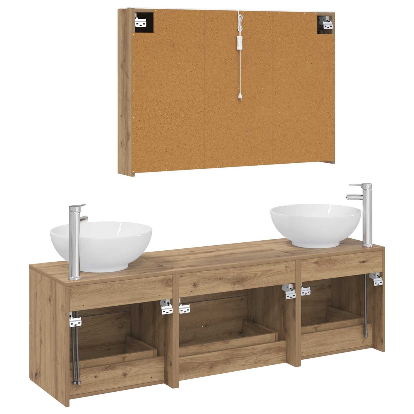 vidaXL Bathroom Furniture Set 4 pcs Artisan Oak