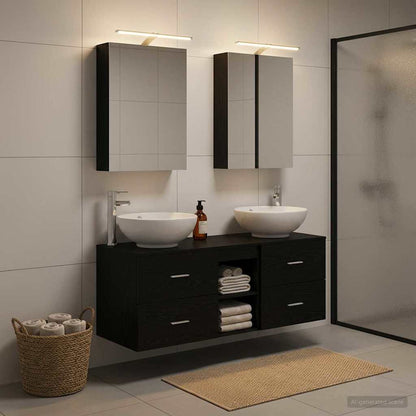 vidaXL Bathroom Furniture Set 5 pcs Black Oak