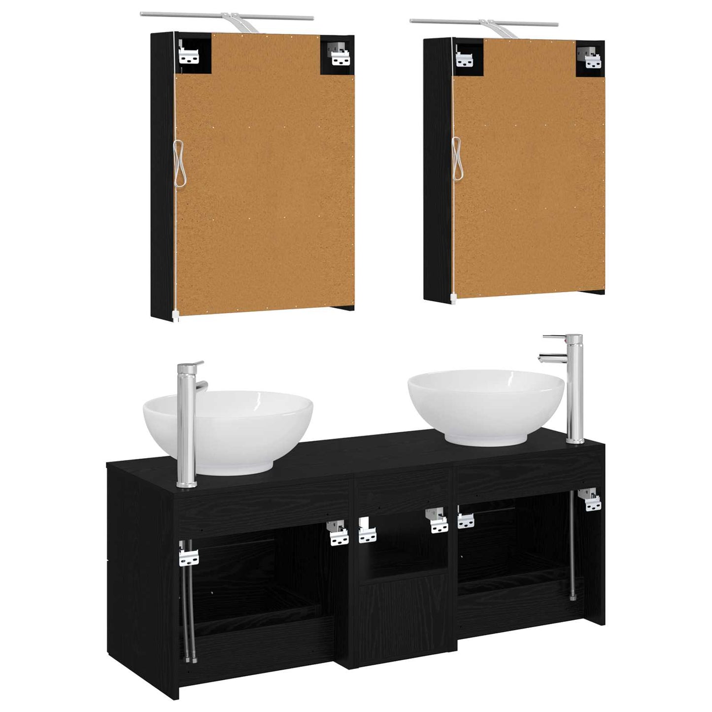 vidaXL Bathroom Furniture Set 5 pcs Black Oak