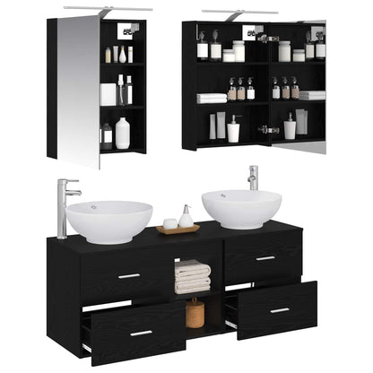 vidaXL Bathroom Furniture Set 5 pcs Black Oak