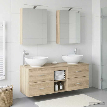 vidaXL Bathroom Furniture Set 5 pcs Sonoma Oak