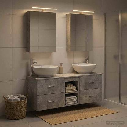 vidaXL Bathroom Furniture Set 5 pcs Concrete Grey
