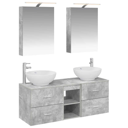 vidaXL Bathroom Furniture Set 5 pcs Concrete Grey