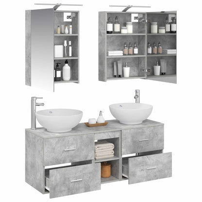 vidaXL Bathroom Furniture Set 5 pcs Concrete Grey