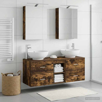 vidaXL Bathroom Furniture Set 5 pcs Smoked Oak