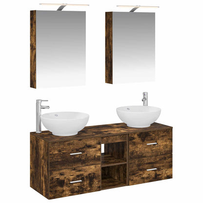 vidaXL Bathroom Furniture Set 5 pcs Smoked Oak