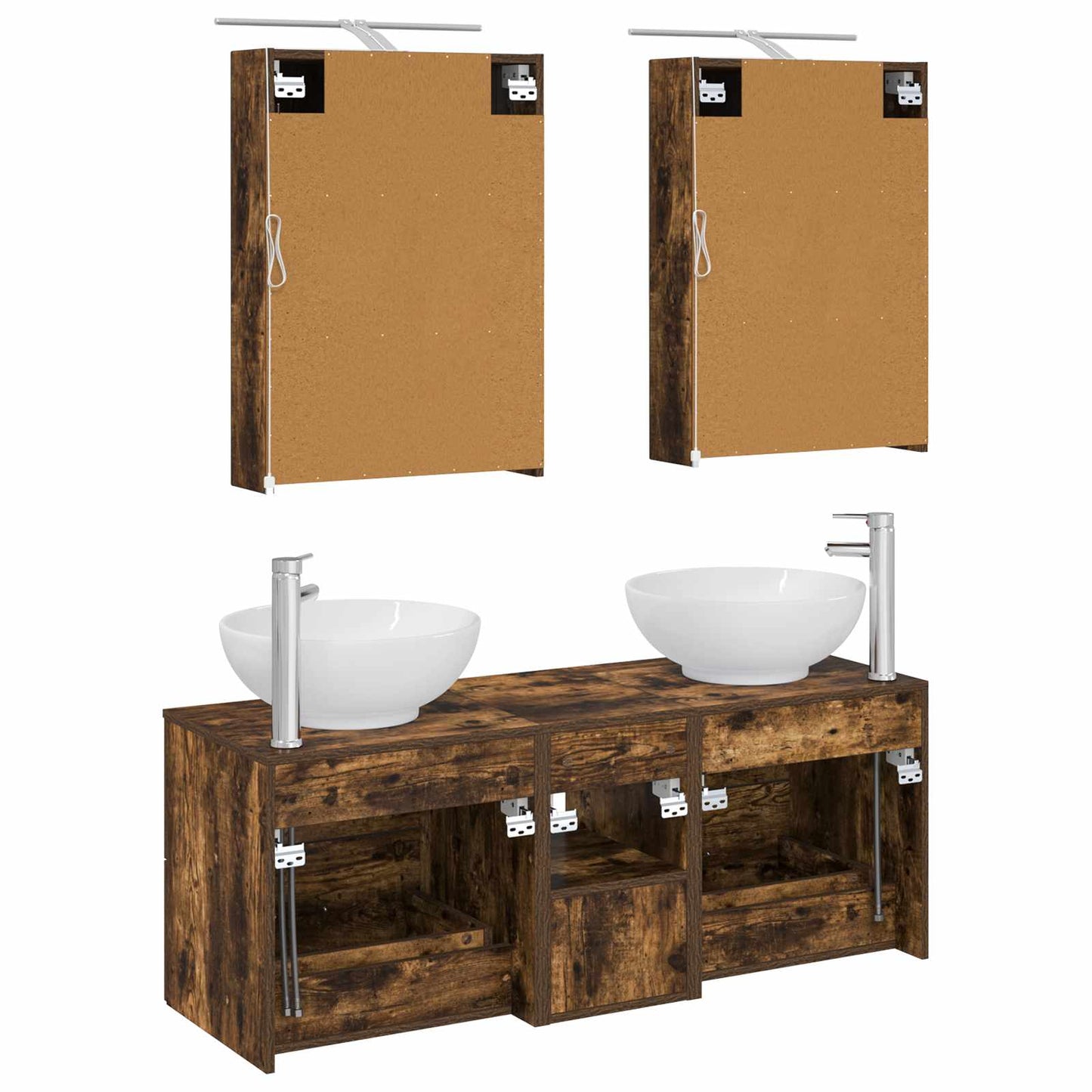 vidaXL Bathroom Furniture Set 5 pcs Smoked Oak