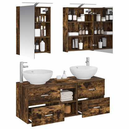 vidaXL Bathroom Furniture Set 5 pcs Smoked Oak