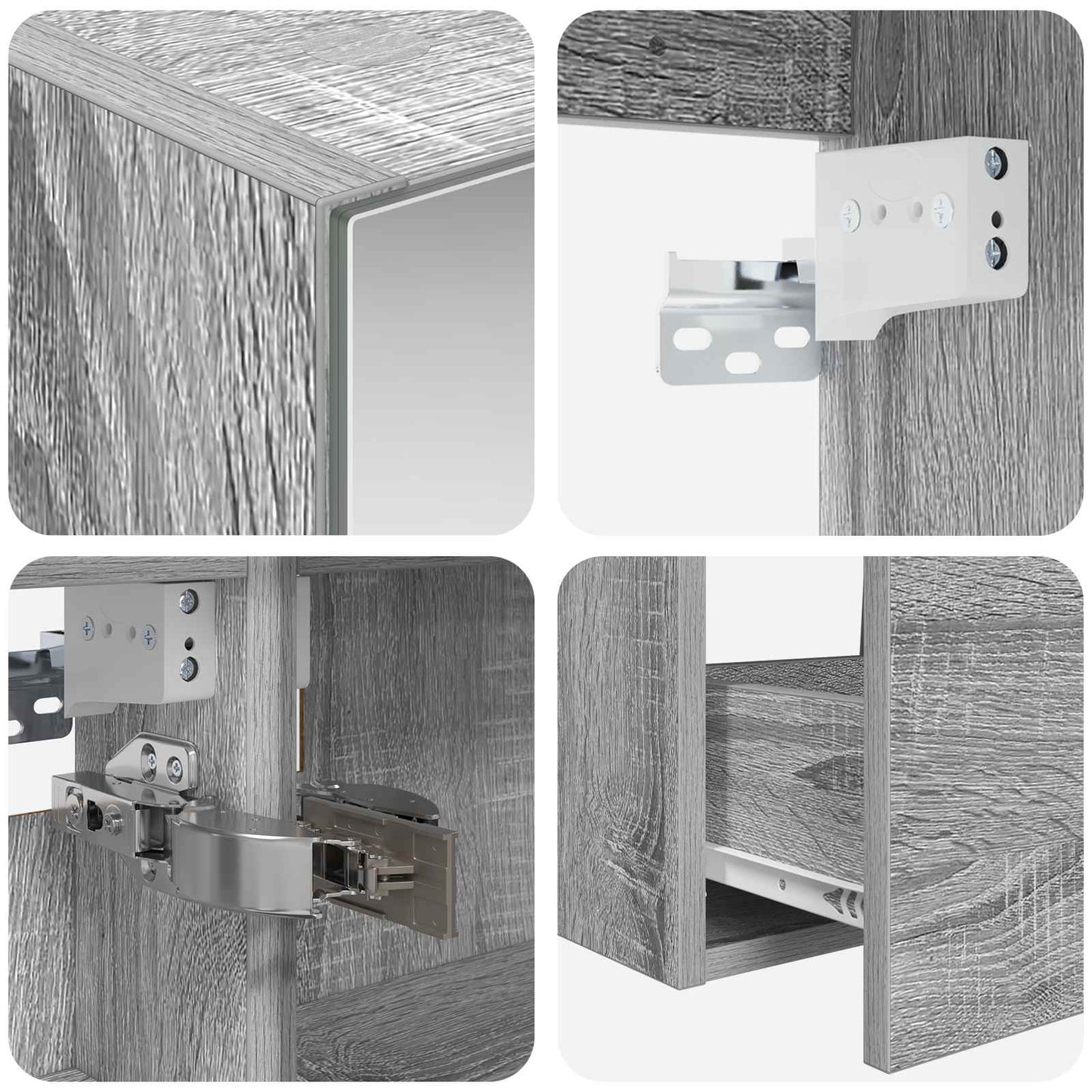 vidaXL Bathroom Furniture Set 5 pcs Grey Sonoma