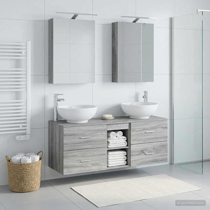 vidaXL Bathroom Furniture Set 5 pcs Grey Sonoma