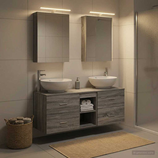 vidaXL Bathroom Furniture Set 5 pcs Grey Sonoma