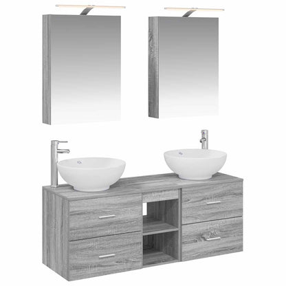 vidaXL Bathroom Furniture Set 5 pcs Grey Sonoma